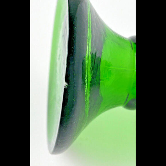 Vintage Bright Green Glass Candlestick Single 8"H Tall Taper Handblown - Picture 8 of 11